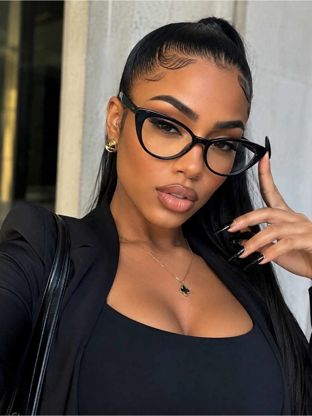 Black Cat-Eye Sunglasses